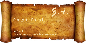 Zongor Antal névjegykártya